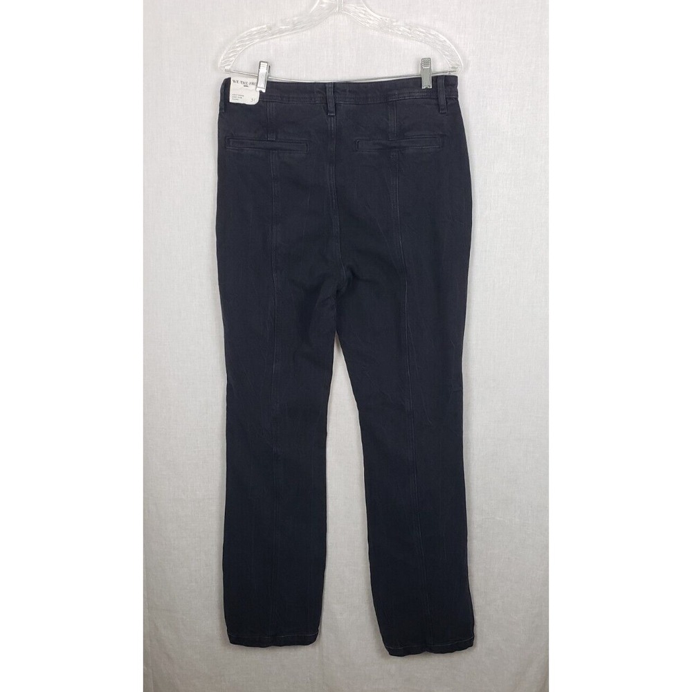 Free People We The Free Midnight Black Jeans 31 Curvy Mona Flare Split Hem NWT - Picture 2 of 11